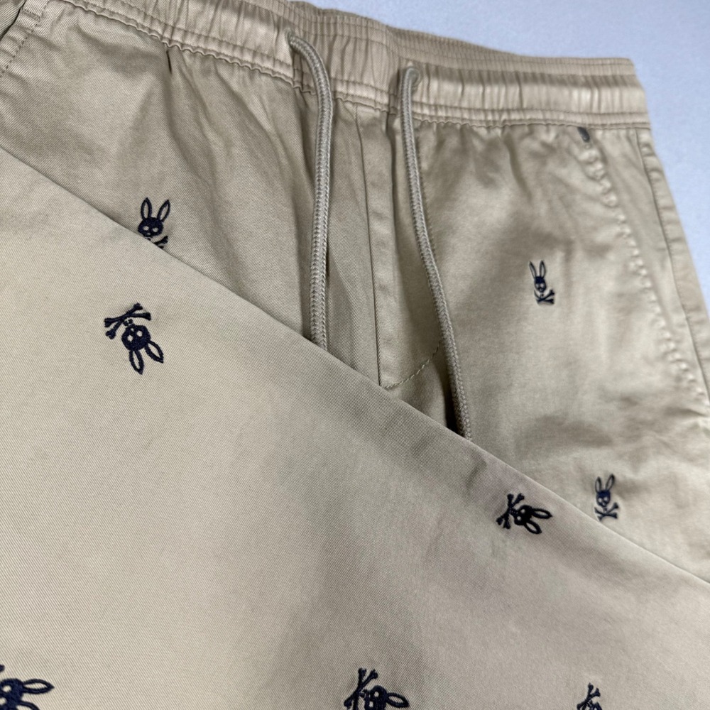 Psycho‎ Bunny Mens Embroidered Cotton Twill Jogger Pants Khaki XXS